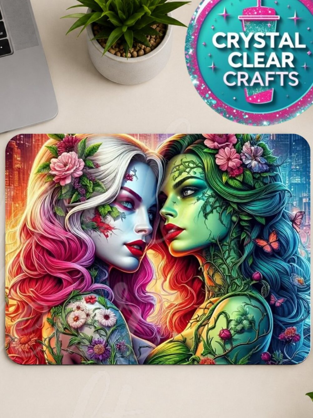 Sexy Harley Quinn & Poison Ivy Mousepad